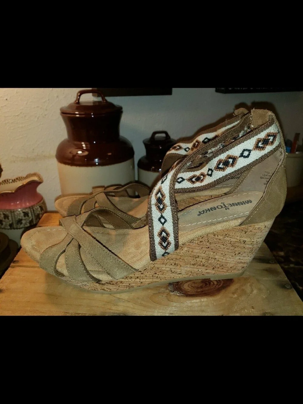 MinnetonkaDrew Wedge Sandal Stretchy & Strappy